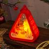 1pc Festival Lamp Xmas Gifts LED Party Scene Props Triangle Lantern Table Ornaments Christmas Mini Snowman Santa Claus