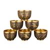 High-End Brass Wine Glass with Dragon and Phoenix Design - Chinese Style Teacup and Water Cup Featuring Four Divine Beasts