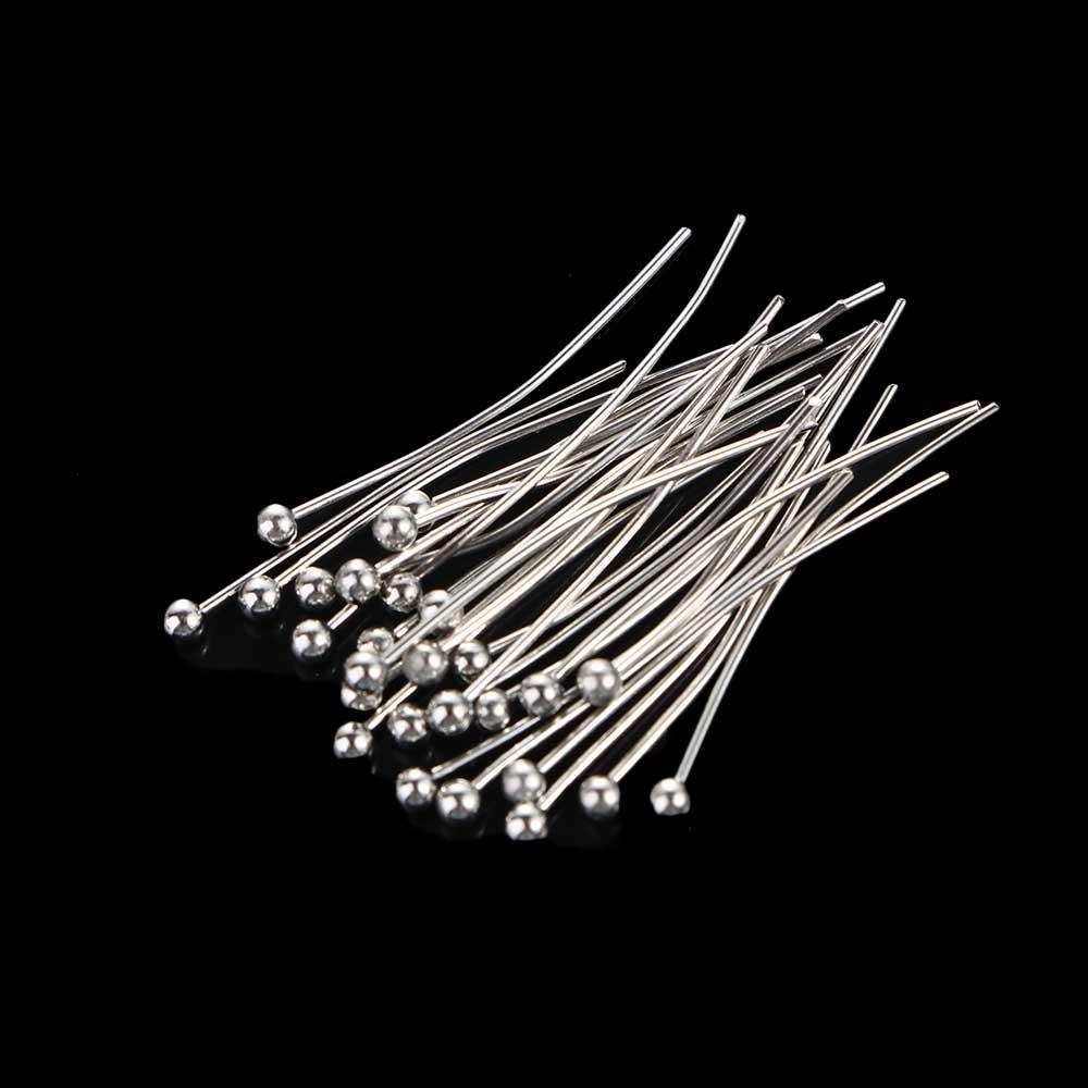 Color 100Pcs/Lot Accessories DIY 20 25 30mm Beads Head Pins Jewelry Findings Earring Making T-pins