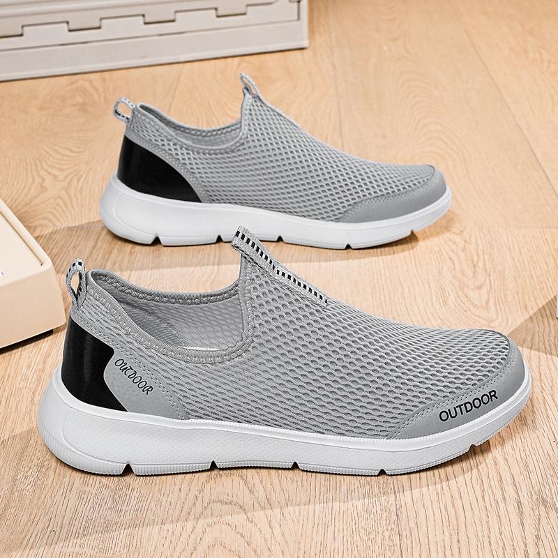 YRZL Men's Summer Casual Shoes Slip on Breathable Air Mesh Sneakers Lightweight Comfortable Trainers for Men Size 39-48