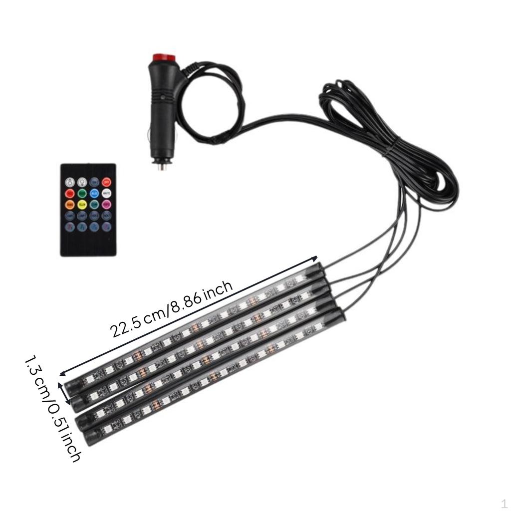 Car interior ambient lighting, RGB light strip, Universal Serial Bus, music sync, no wiring 8 Colors