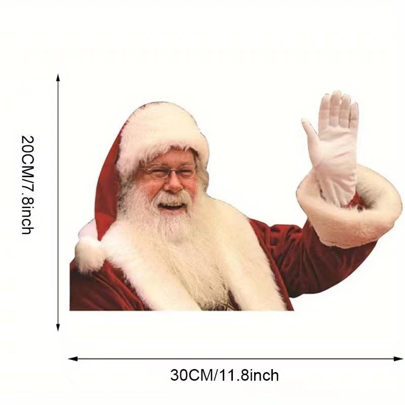 

3pcs Waterproof Realistic Santa Claus Sticker Christmas Car Glass Decal Decoration Ride with Santa Funny Christmas Window Clings C