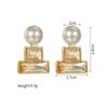 Atoztide New Fashion Shiny Zircon Earring for Women Stainless Steel Trendy Gold Color Statement Stone Stud Earring Jewelry Gift