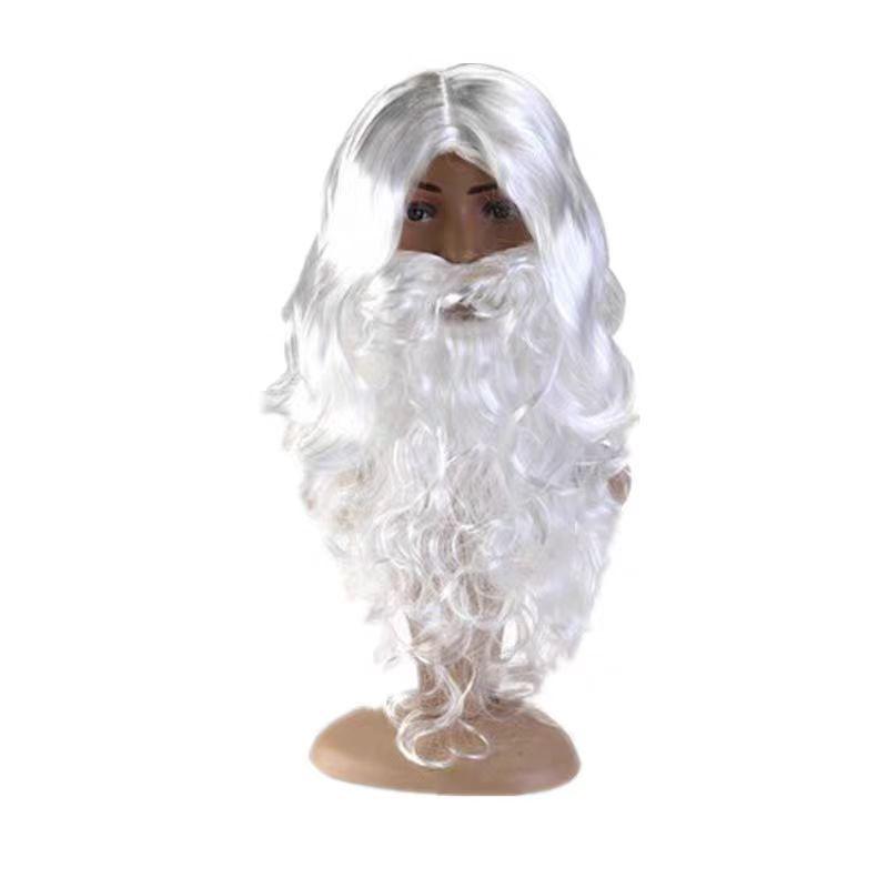 Santa Claus Costume Wig & Beard Set - White Christmas Cosplay
