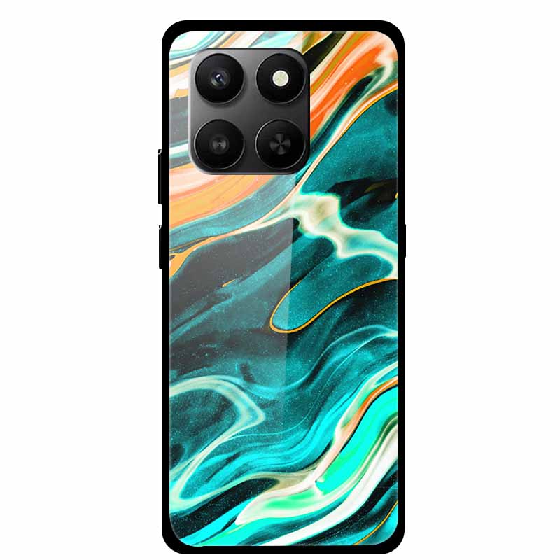 Glass Back Cover For Honor 200 Pro 5G Case Marble Hard Tempered Glass Case For Honor play 10T 400 Smart 5G Case 6.77" Shell Para