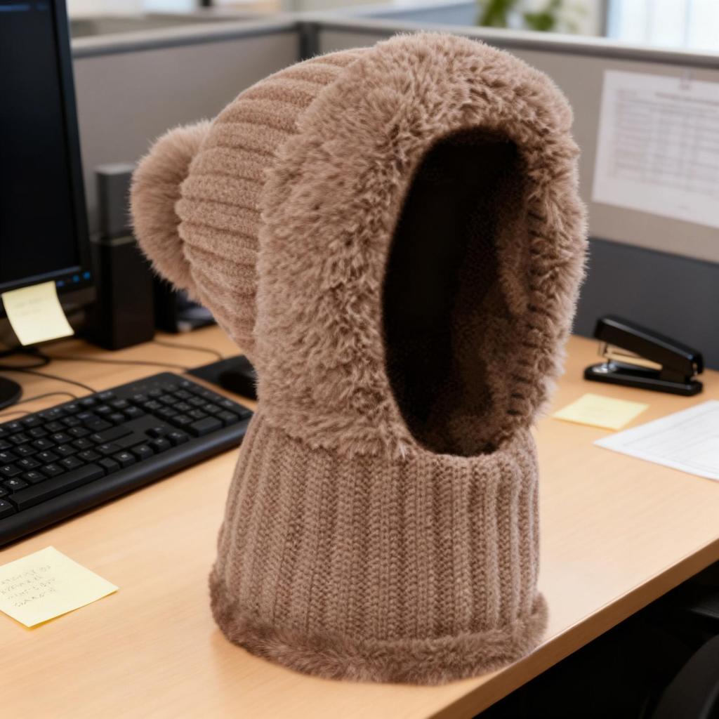 Knit Hat Cycling Beanie With Neck Gaiter Fleece Lining Cute Hats For Women With Ear Flaps For Cold Weather Autumn Hiking Travel