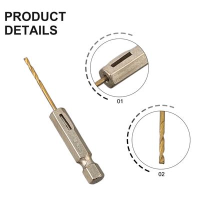 1 vnt. HSS greitaeiginis plienas dengtas grąžtas 1/4 šešiakampis kotas 1,5 mm-6,5 mm medienai, geležies plokštei, perforatorius, atsuktuvas, gręžtuvas