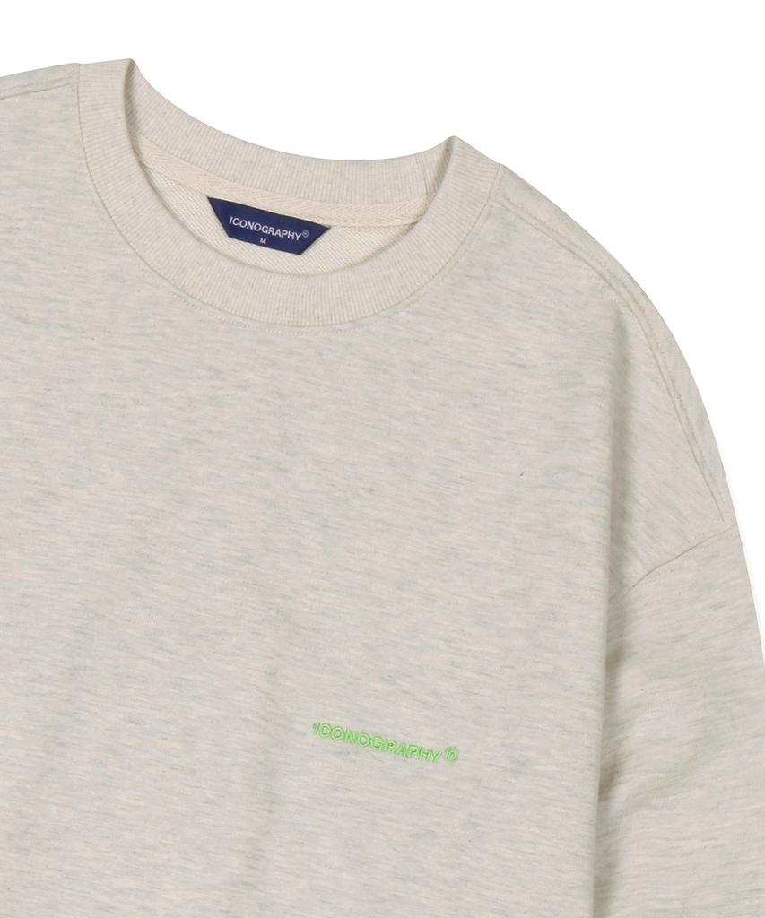 ICONOGRAPHY Oversized Sweatshirt Logo Sweatshirt Oat