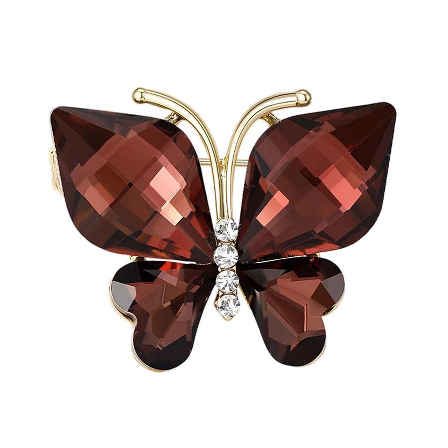 New Crystal Butterfly Brooch High-end Niche Insect Brooch Elegant Temperament Pin Suit Accessories