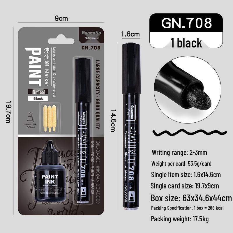 

Waterproof Industrial Tire Touch-Up Pen Set: Oil-based Gold & Silver Paint Markers чёрный
