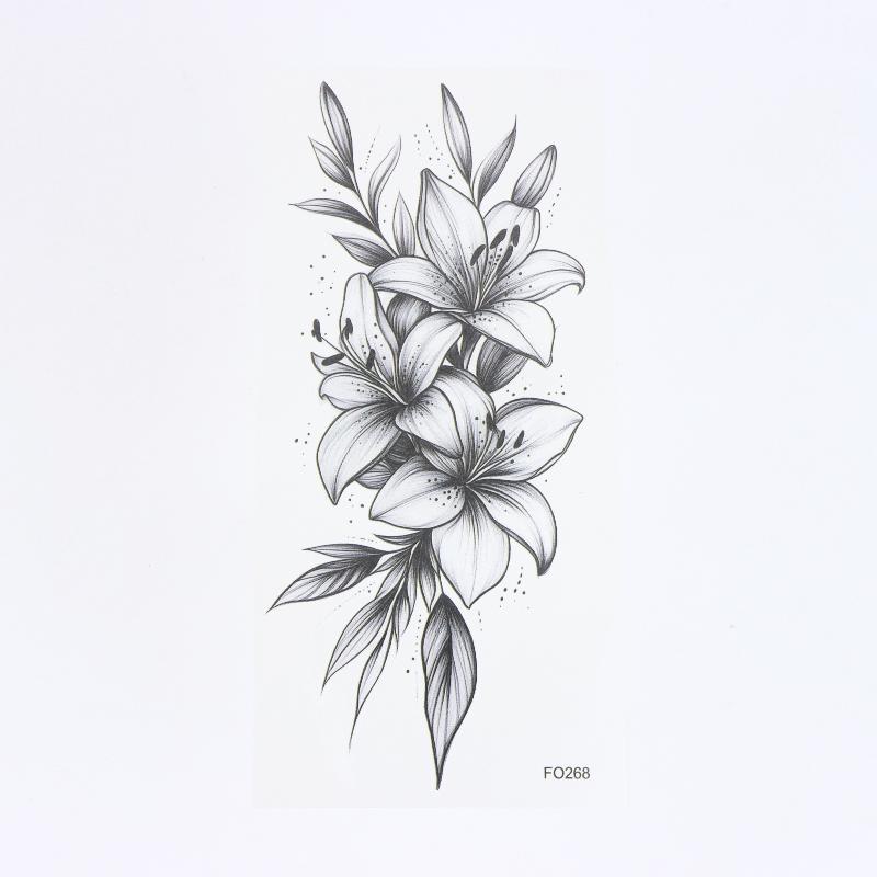 1 Sheet Flower Temporary Tattoo,Lasts To 15 Days Waterproof Semi Permanent Sticker,For Women'S Holiday Parties