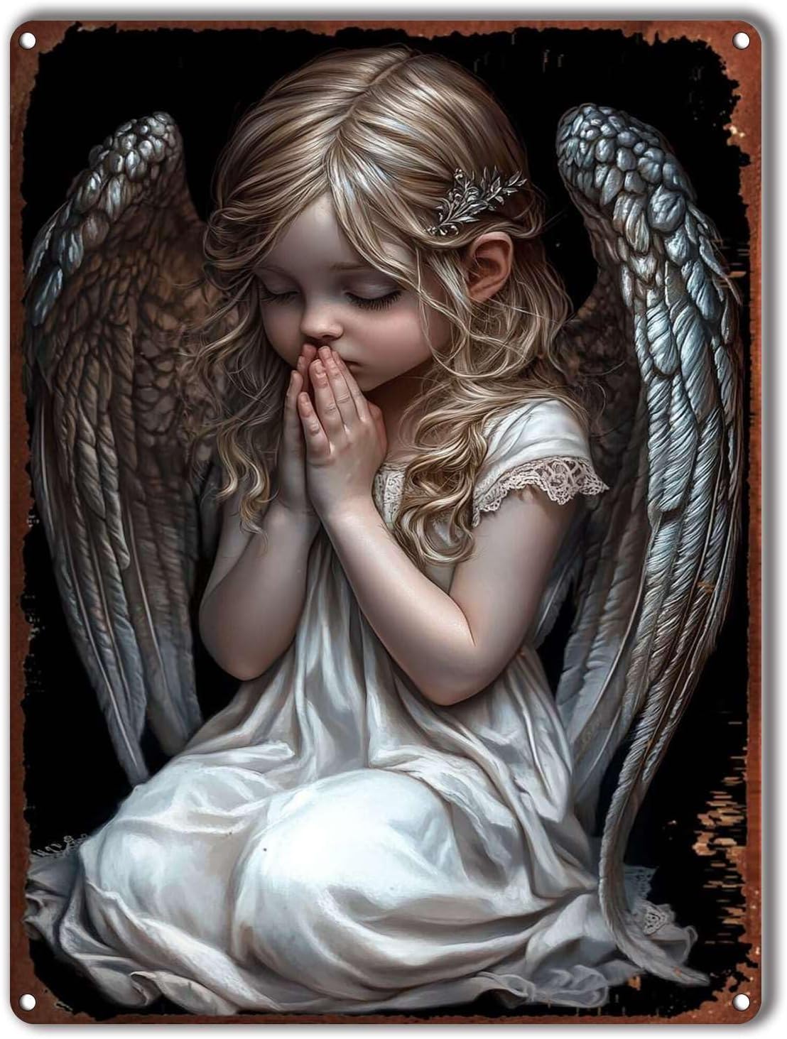 

Decor Art Tin Signs An Angel In Prayer Home Bar Signs for Small Vintage Wall Decor for Men 1200x1600 20x30cm（7.8x11.8inch）