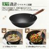 WANGYUANJI Lightweight 30cm Deep Frying Pan, Unpainted Iron Wok, Lightweight Chinese Wok, 1kg, Fast and Even Heat Conduction, Ideal for Stir-frying,