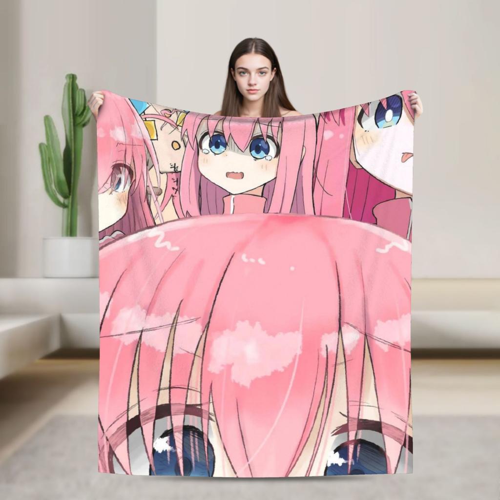 Bocchi the Rock Plush Blanket Girls Boys  Flannel Bedding Throws For Couch Chair Warm Soft Custom Quality Bedspread Gift
