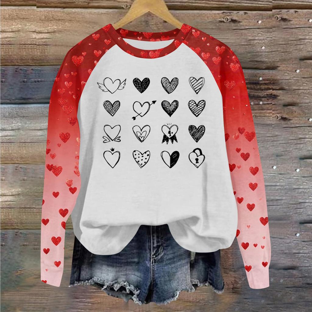 Women's Fashion Printed Long Sleeve Loose Round Neck Sweatshirt