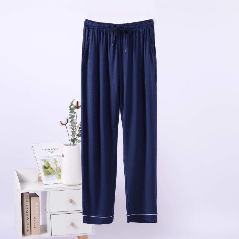 Pantaloni de pijama modal ocazional pentru bărbați – pantaloni largi, subțiri pentru acasă pentru ținute de interior/exterior