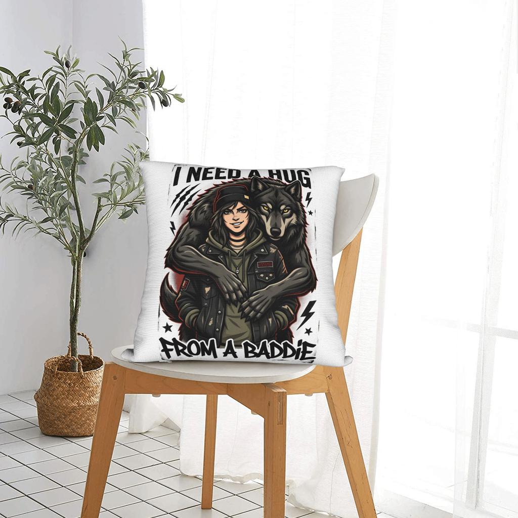 I Need A Hug From A Baddie Pillow Case Design Pillow Cover Cute Funny Pillowcases For Sofa Home Decor