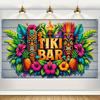 Tropical Tiki Bar Flower Totem Banner - Hawaii Beach Party Background Cloth