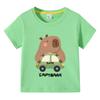 Capybara Tshirt Kids Girl Boy Summer Funny Cartoon T Shirt Cute Animal Kapibara Comic Clothes Children Short Sleeve Tops Tee