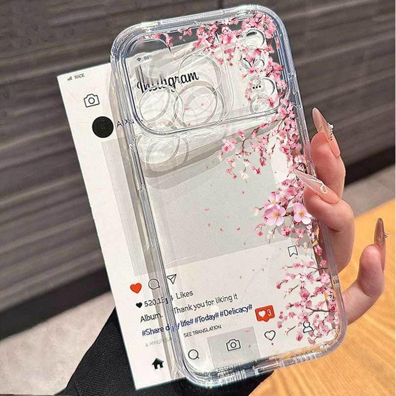 Pink Flower Daisy Clear Case For Samsung Galaxy A17 A16 A07 A06 A57 A55 A56 A36 A26 A54 A53 A35 A15 A34 A23 A14 A32 Phone Cases