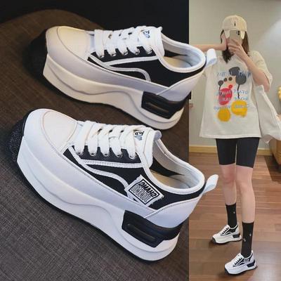 SJN882-1 Women's 2024 Spring Trendy Thick-Soled Breathable Casual White Shoes