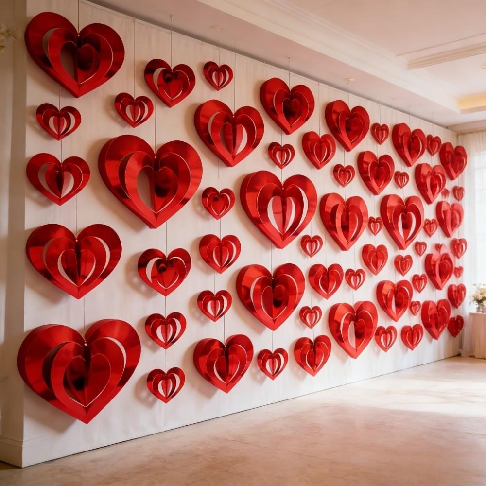 Wedding Valentine's Day Love Pulling DIY Love Flower Hanging Curtain  Bridal Shower