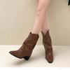Retro Fashionable Versatile Short Boots Women's Autumn Winter New Pointed Elegant Minimalist Women's Shoes