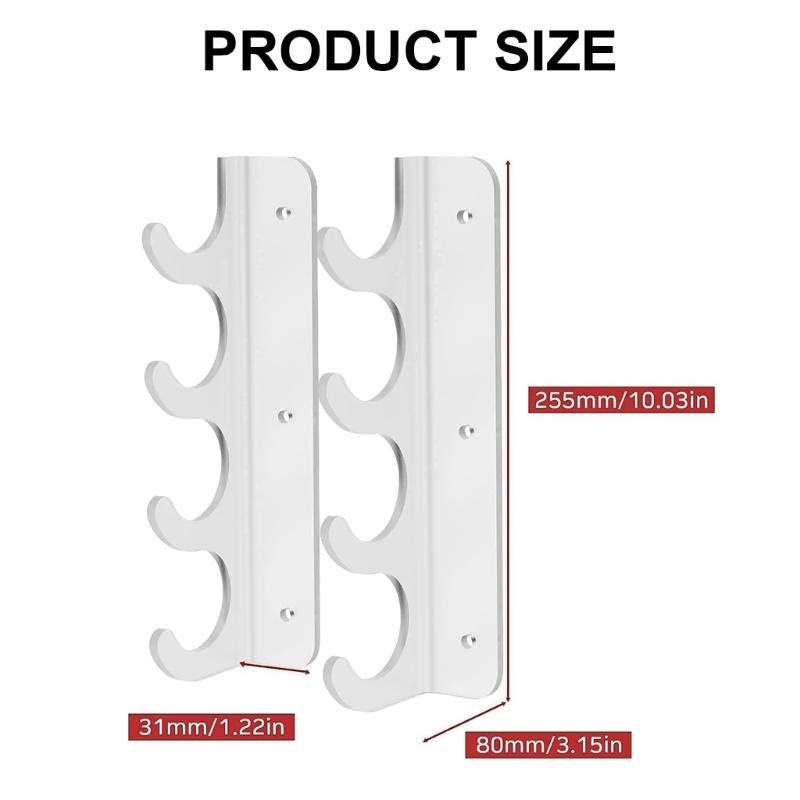 Stabile Acryl-Angelrutenhalterung Wandmontage Regal mit Zubehörhaken Tragbar für Heimorganisation Tägliche Nutzung