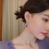 Elegant French Purple Gemstone Earrings: S925 Sterling Silver, Rhinestone Inlaid, Retro Court Style Water Drop Studs