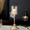 Anti-slip Petal Glass Candlestick Crystal Romantic Candles Stand  Bedroom