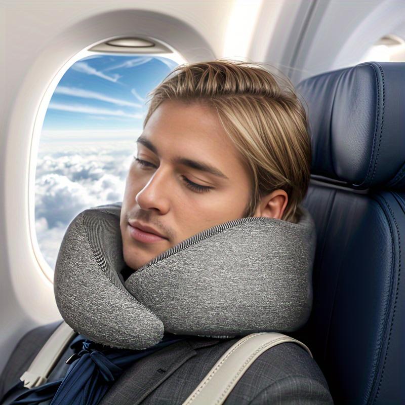 1pc Comfortable Memory Foam Travel Pillow with Breathable Cover - Lightweight, Medium Firmness, Machine Washable - Perfect for Airplane, Office