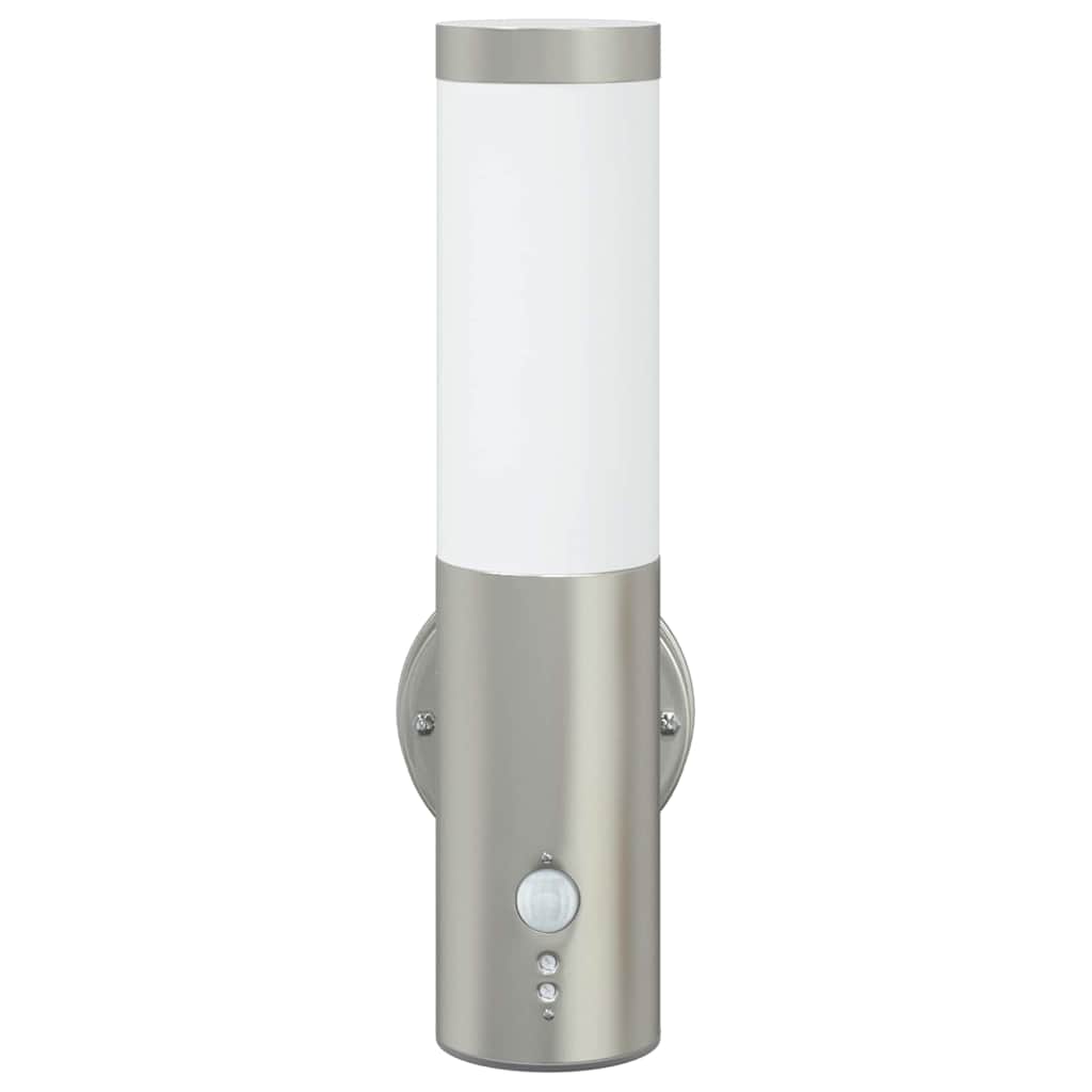 Outdoor Wall Lamp Silver 15 x 7.5 x 33 cm Stainless Steel and Plastic