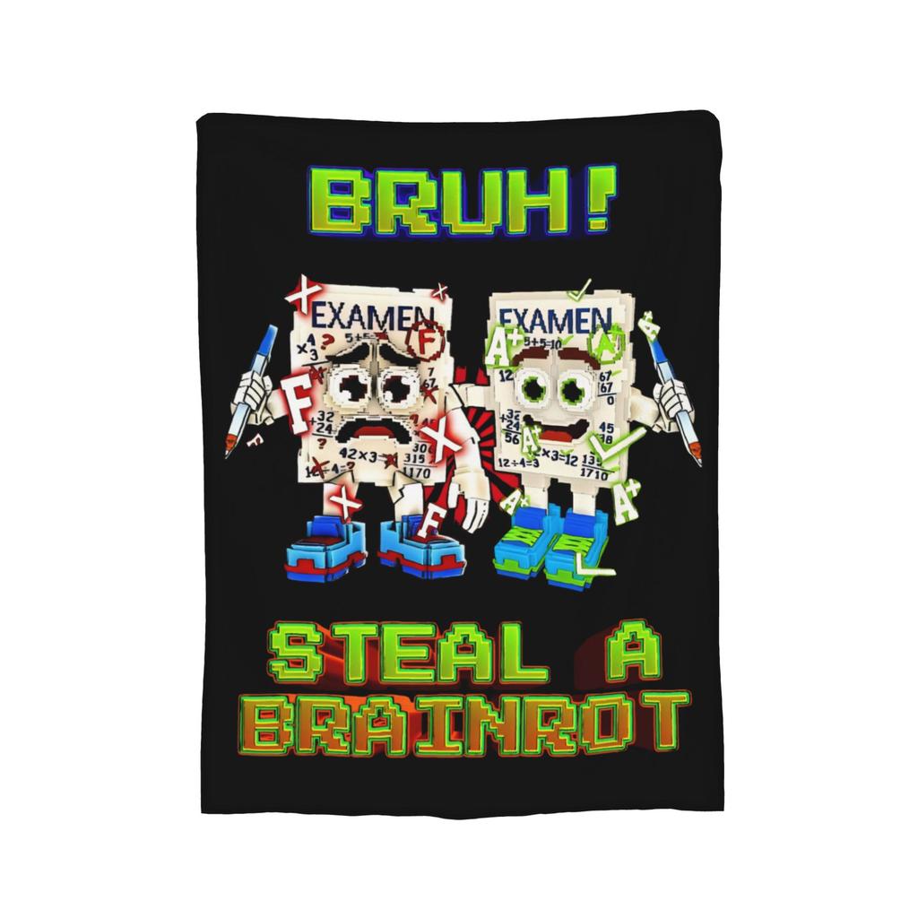 Steal a Brainrot Game Blanket Flannel Super Soft Throw Blanket for Bedroom Sofa Bedspread