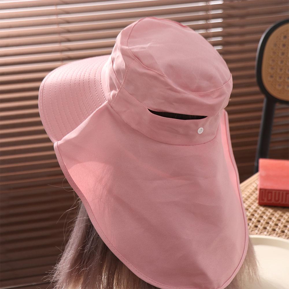 Anti-UV Wide Brim Sun Hat Korean Style Women Bucket Hats Trendy Sun Protection Hat  with Neck Cover