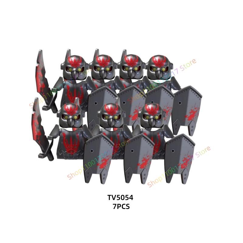 7PCS Anime Movie TV6401 TV6402 Series Action Figures Blocks Toy Orcs Medieval Wars Soldiers Building Bricks Model Toys Gift