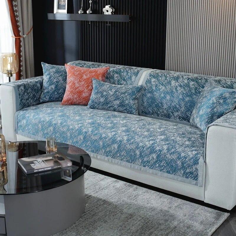 

Простой чехол для дивана, универсальный нескользящий чехол для дивана на четыре сезона, чехол для дивана для гостиной, синель, жаккардовая подушка, спинка, тканевый чехол для полотенец 70x150cm 1pcs