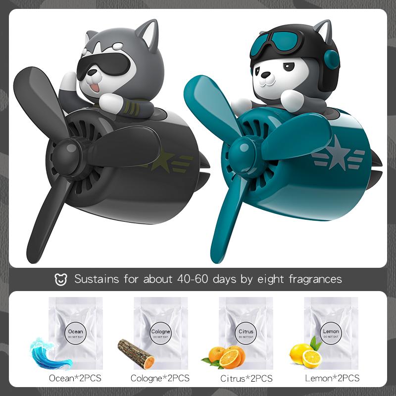 1SET/2PCS Pilots Car Air Fresheners Bear Dog Vent Clip Perfume Accessories Decoration Scent Fragrance Diffuser Airplane Ornament
