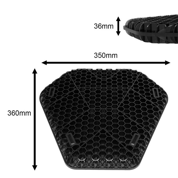 Coussin d'gel AC2 pour BMW R 1250 R / RS / RT TPE gel confort L noir