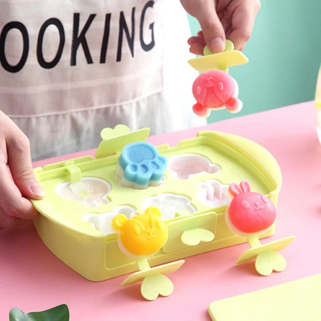 Cartoon  Popsicle Mold Ice Cream Mold Ice Cube Maker Ice Cube Tray Ice Mould For Party Bar Kitchen Ice Pop Maker Mould Ice Tray