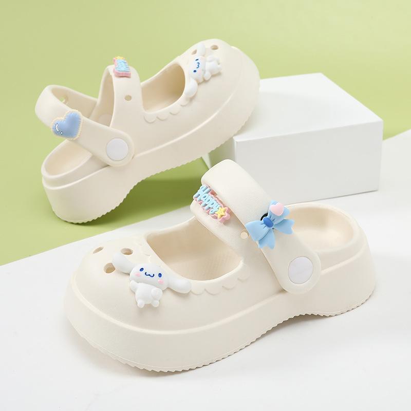 

Adorable Girls Summer Clogs Cartoon Print Nonslip Eva Sandals Perfect For Outdoor Play And Beach Activities Available In White 24-25 білий