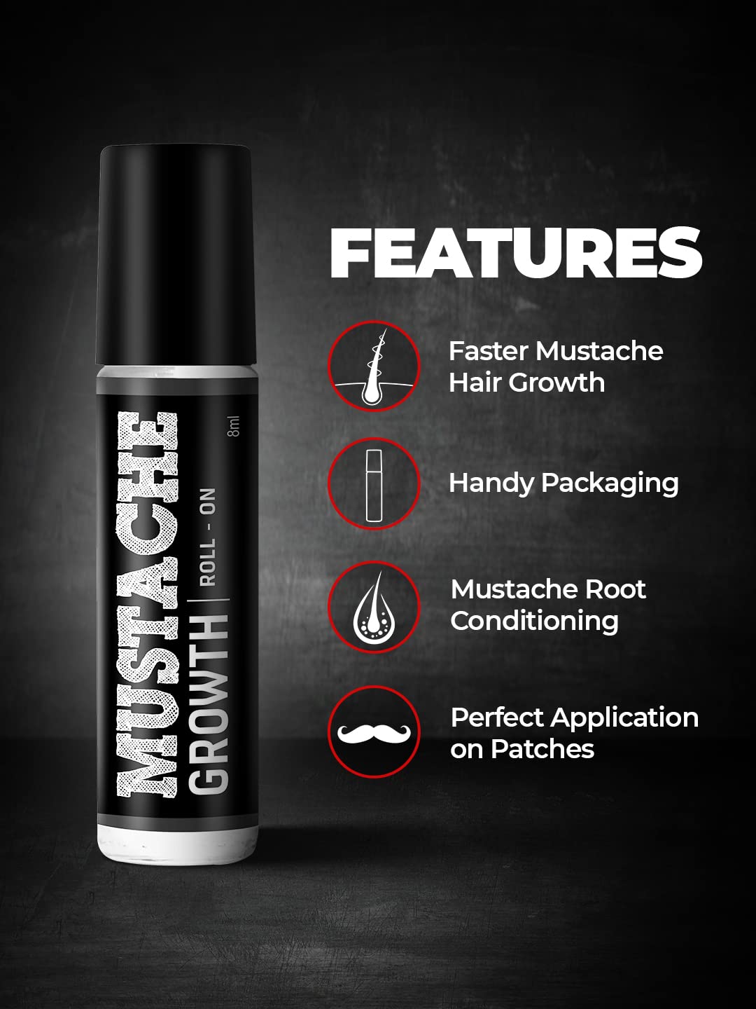 Beardo Mustache Growth Roll On 8