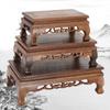 Rectangular Wooden Display Stand Carved Wood Antique Furniture Base for Showcasing Collectibles Crafts Decoration Ornament