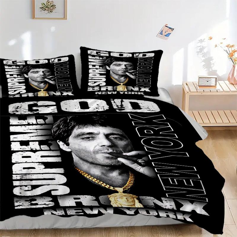 Supreme God Bronx Print 3Pcs Bedding Set,Duvet Cover with 2 Bedro,Pillowcase Home Birthday Gift