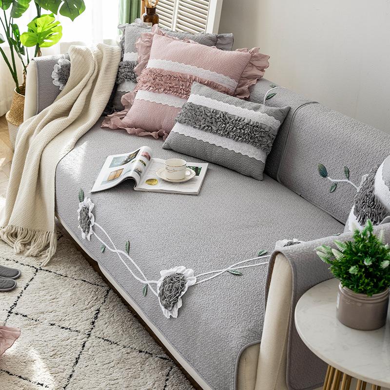 

Подушка для дивана из мытой хлопка, универсальная нескользящая подушка для сиденья, современное хлопковое полотенце для дивана 70*70