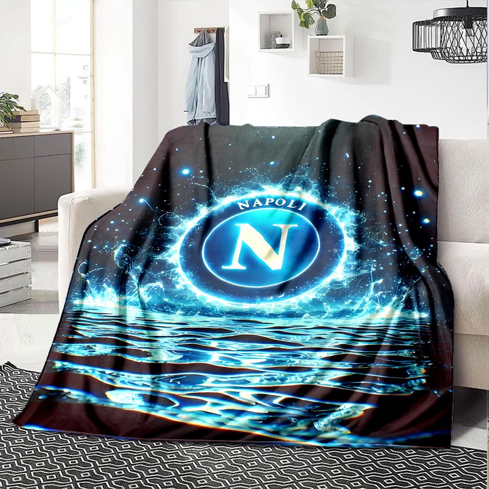 1pc Blanket - NAPOLI LOGO Print Design,Lightweight Blanket for Sofa,Bed- Soft &Warm,Gift for All Seasons