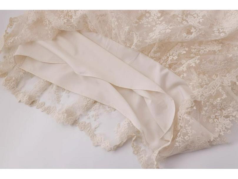 Spring French Embroidered Layered Ruffle High-Waist Long Skirt for Women