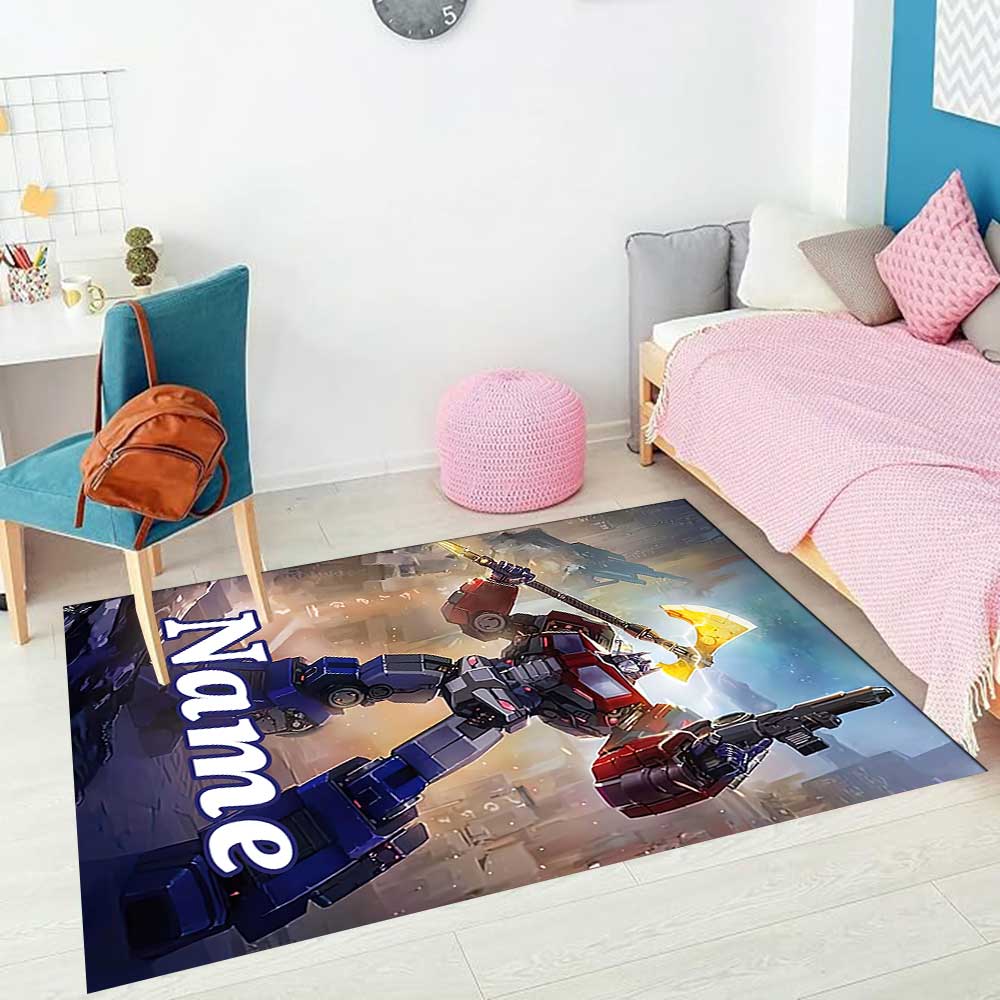 Transformers Fans Customize Your Name Rug, Office Chair Cushion, Home Bedroom Living Room Gift.