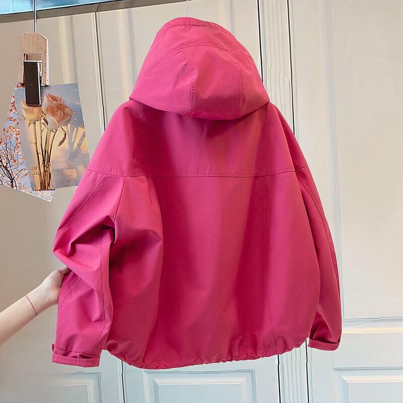 Women's Loose Fit Hooded Casual Windbreaker