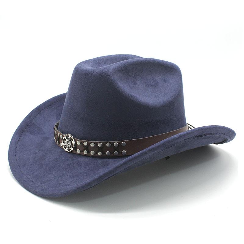 Suede Men'S And Women'S Woolen Denim Jazz Felt Hat Ethnic Style Decorative Curled Top Hat Tibetan Sunshade Sun Protection Hat