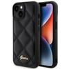 Custodia per iPhone 15 Guess Trapuntata Logo Metallico Nera
